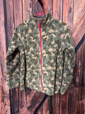 Columbia youth XL Green and Pink Fleece Jacket